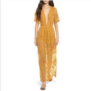 Socialite Mustard Yellow Dress w Romper Underneath